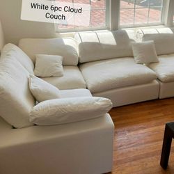 White Cloud Couch Modular Sectional Sofa 6 Pieces