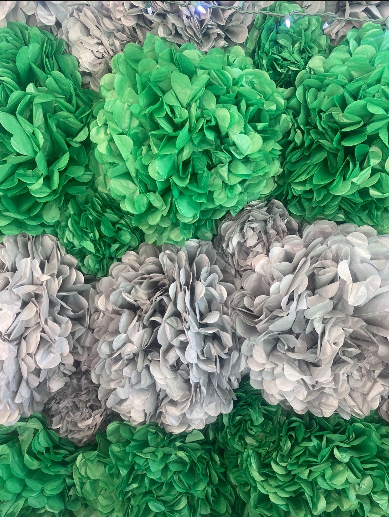 Assorted Colors Of Giant Paper Pom Pom flowers