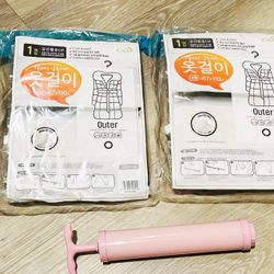 🛏️ Vacuum Storage Bags with Hand Pump – 2 Pack