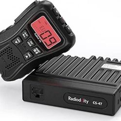 Radioddity CS-47 Small CB Radio, AM/FM, 40-Channel, One Hander Microhone Built-in Speaker Noise Reduction, Large 7-Color Backlit LCD Display, VOX, RF 