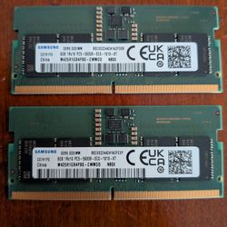 Samsung DDR5 5600MHz 16GB (8GB X 2) Laptop RAM