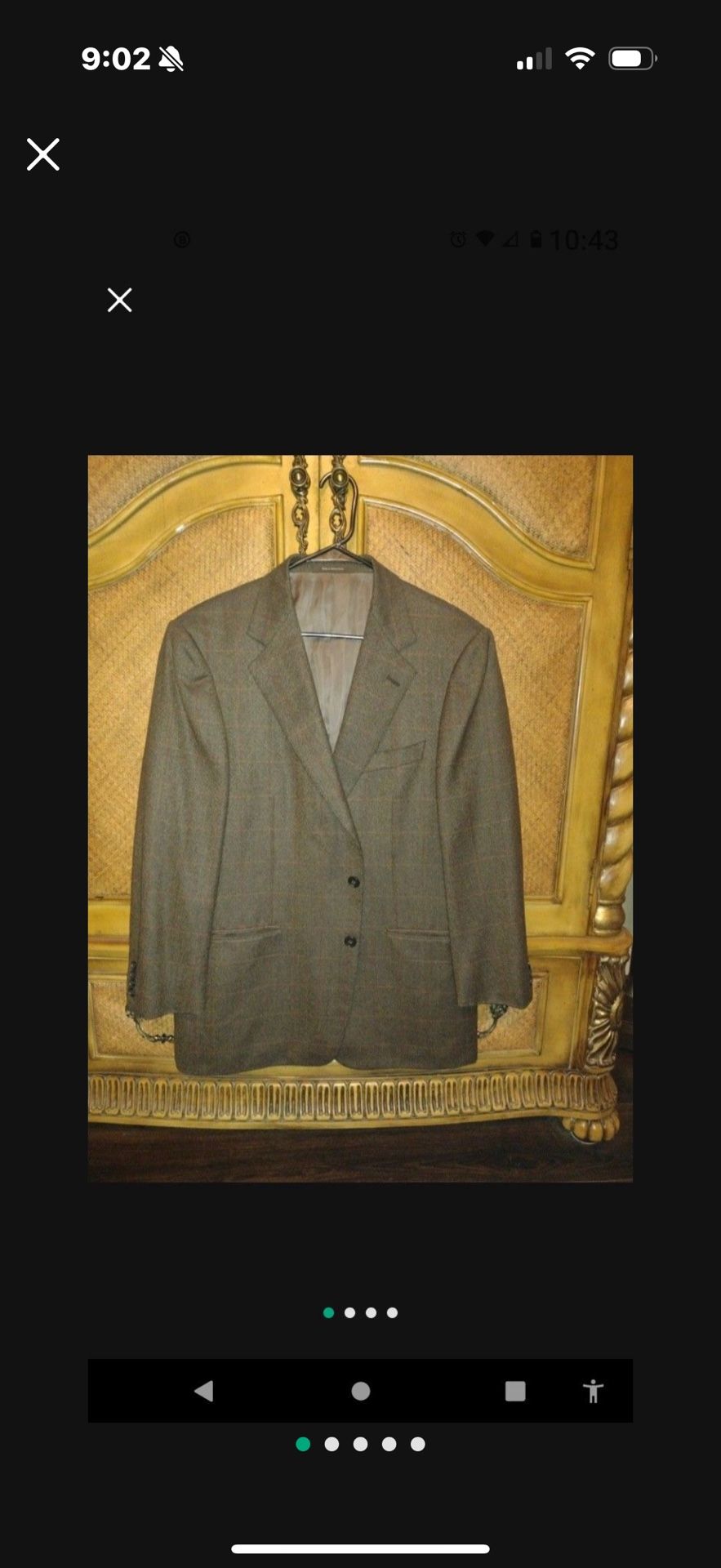 Guy La Ferrera, Men's Plaid Cashmere and Wool Sport Coat by Designer Zegna. Size 40L. Retails For 4,000.00.