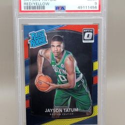 2017 Panini Donruss Optic- Jason Tatum Red & Yellow Rated Rookie PSA 9