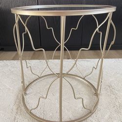 Gold Metal Side Table Modern Design 