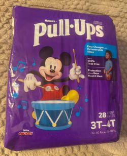 New One (1) Huggies Pull-Ups Boys' Potty Training Pants Underwear Size 3T-4T (32-40 lbs), 28 Count