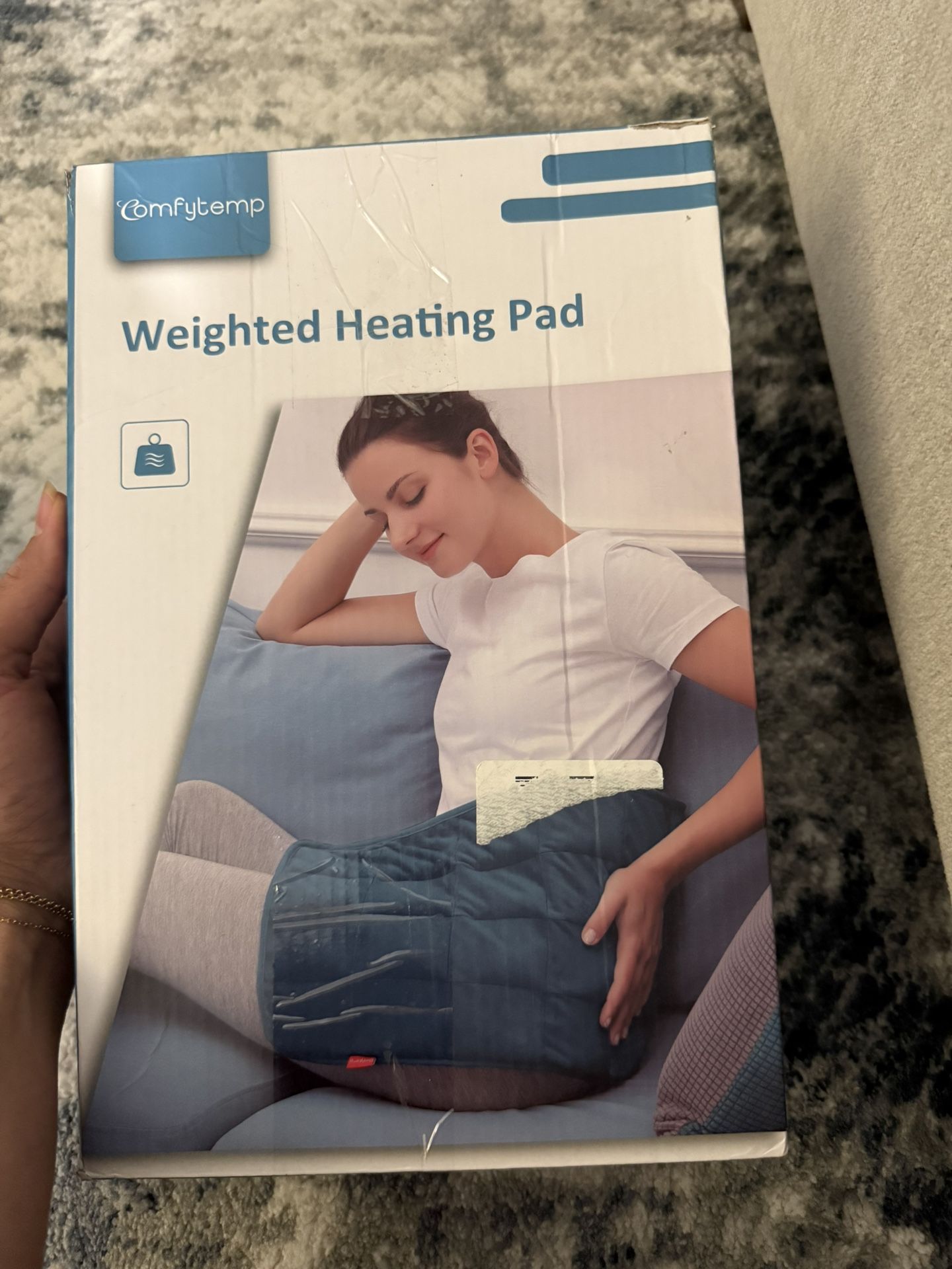 Comfytemp Heating Pad for Neck and Shoulders and Back, 2.6lb Weighted Electric Heat Pad for Pain Relief, Large Heated Wrap, 9 Heat Settings, 11 Auto-O