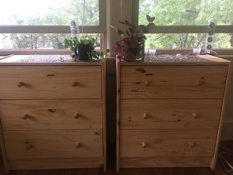2 small wood dressers