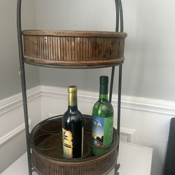 Vintage 2- Tier  Bamboo Bar Cart/ or bedside table