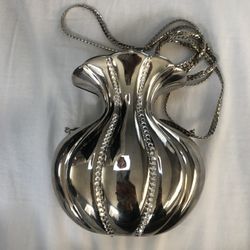 Metallic Bag With Swarovski Stones