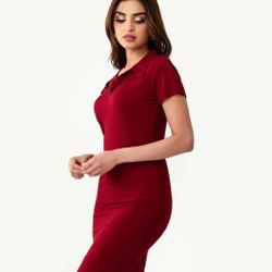 Woman’s Short Sleeve Collar Dress 