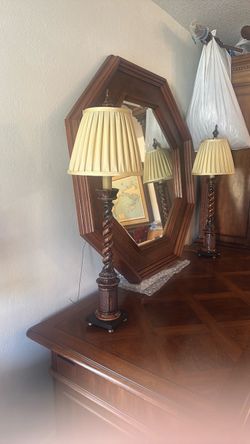 Tall wooden lamp