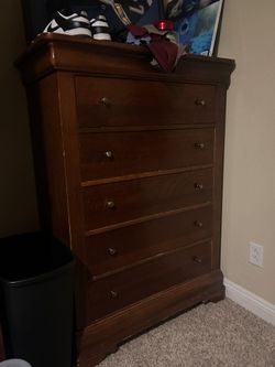 Must go!!!! Solid Wood Bedroom Furniture Set – Dresser, Desk, Mirror, TV Cabinet & Chair