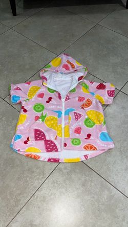 Tommy Bahamas Girl’s Towel Fruit Poncho with Hood, Size S / M (3-6 years old)