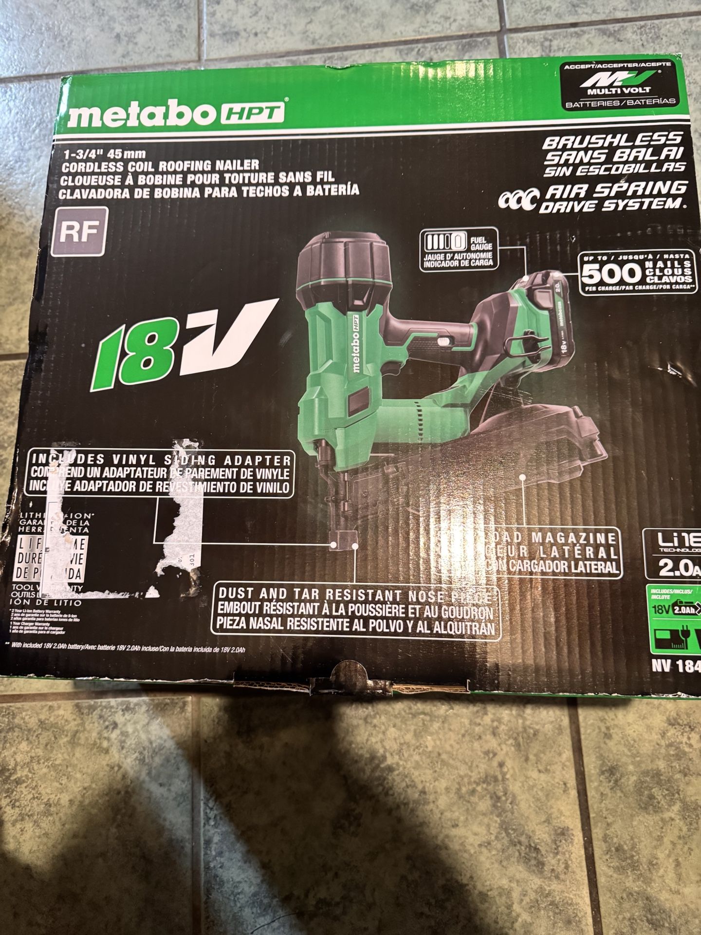 Metabo Hpt Multivolt 1-3/4 -in 15 - Degree Coil Cordless Roofing Nailer