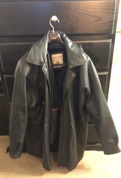 Long leather jacket