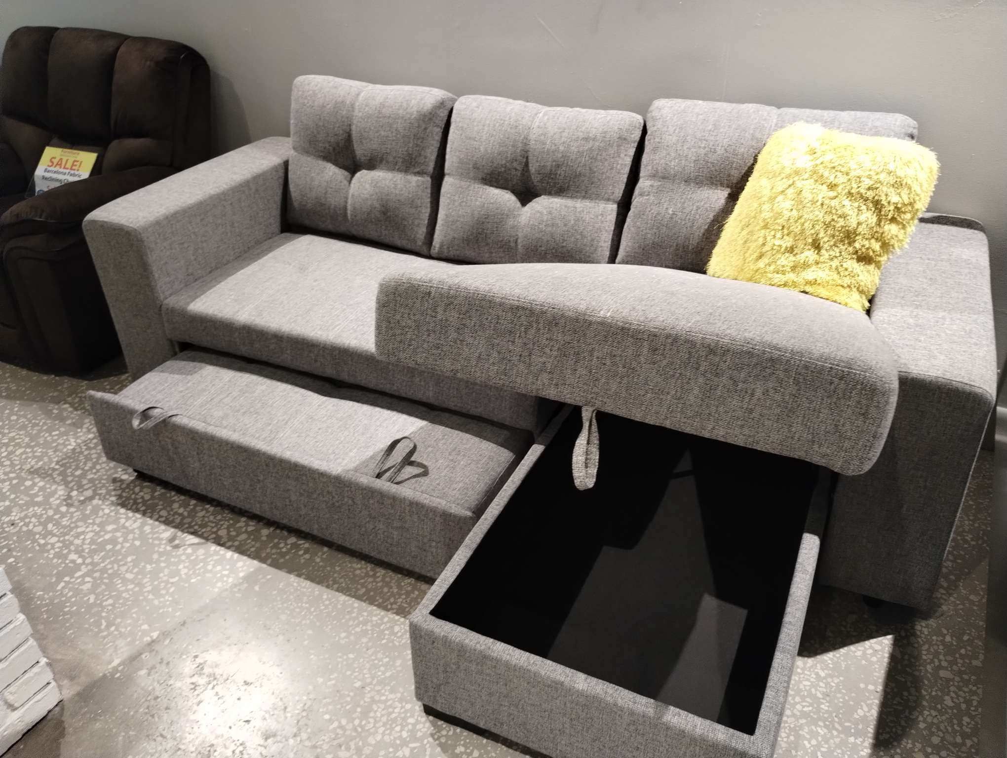 Monaco pullout sofa sectional sofa with storage $699