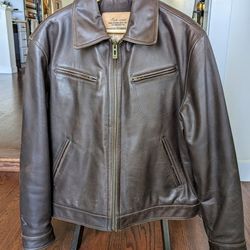 Guess Men's Leather Jacket Size M