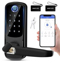 Smart door lock with handle