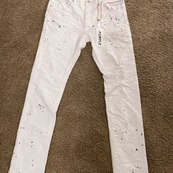Purple Jeans, Size - 33 (White)