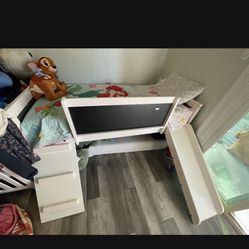 Kids twin bed with slide 