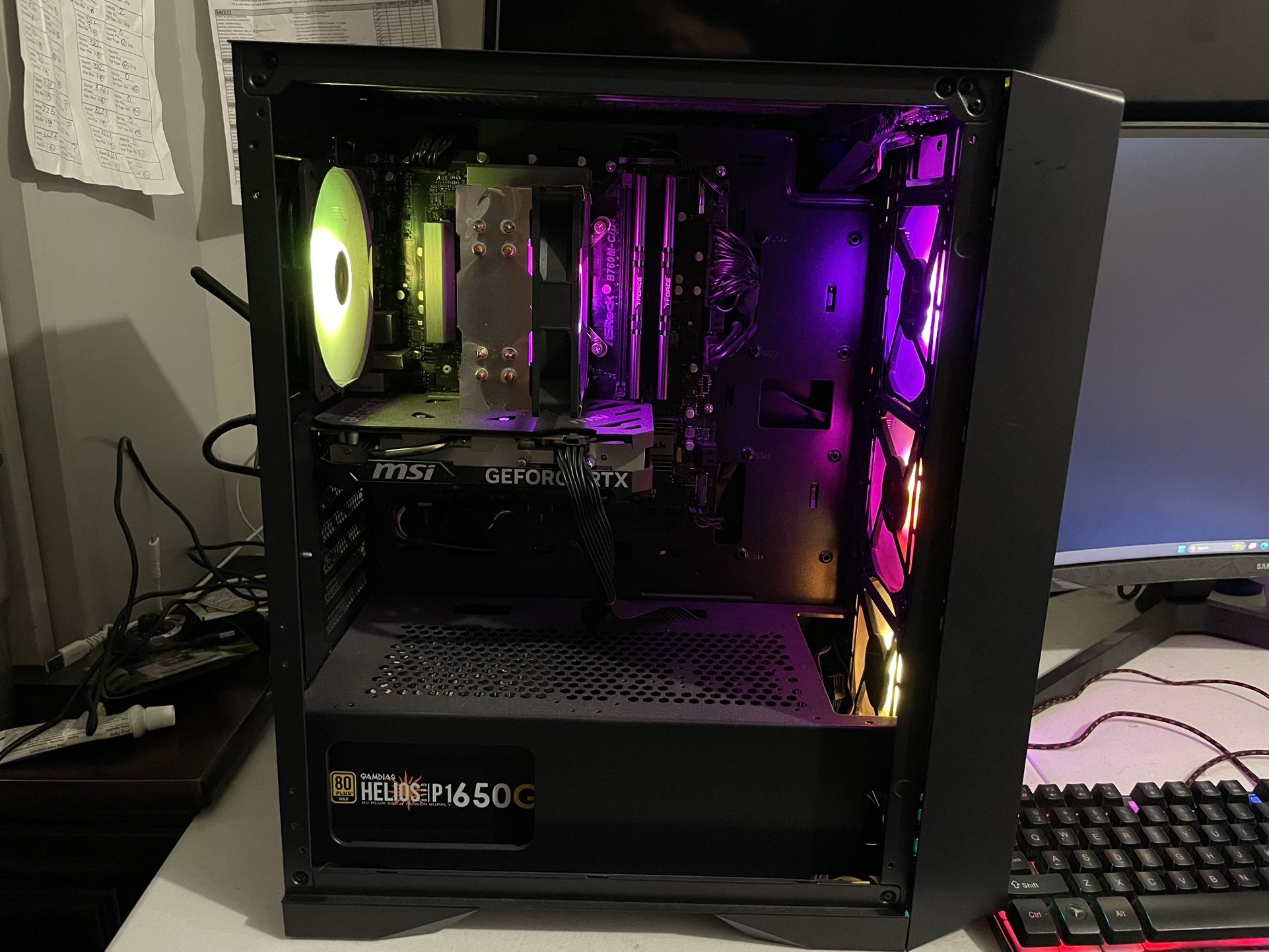 rtx 4060 1TB 650watt psu intel core I5 (QHD 165 hz AMD freesync 1ms monitor included ;)