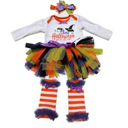 Girls Baby Essentials My First Halloween 4 Piece Set Little Witch Tutu Infant sz 3 months NWOT