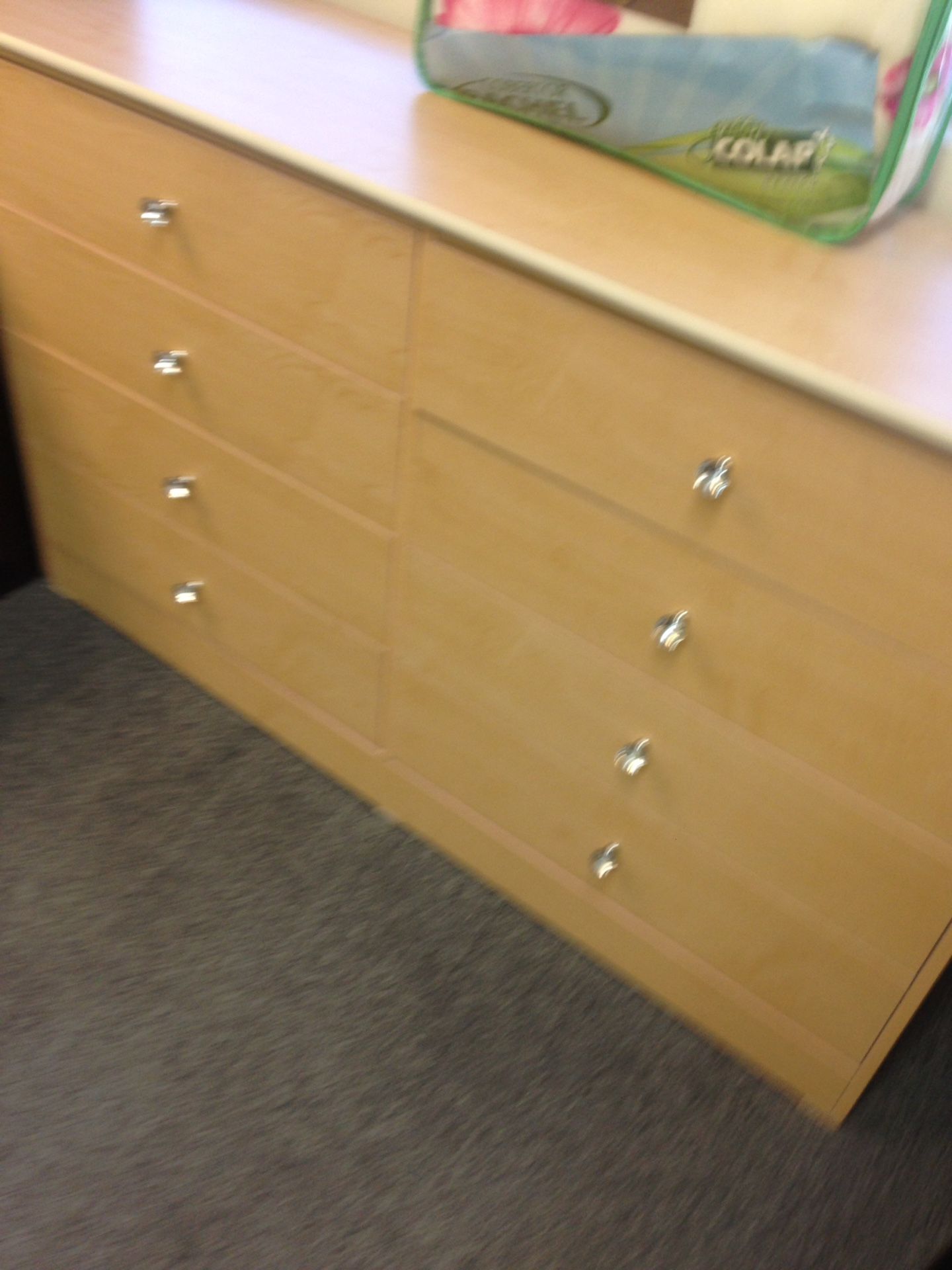 8 Drawer Dresser bone compressed with diamond knobs