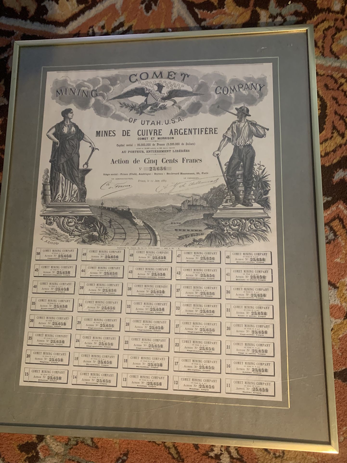 Mining Stock Certificate