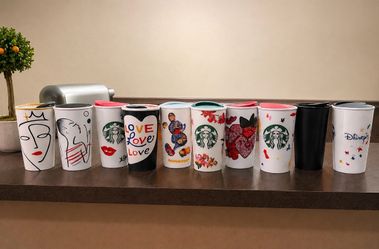 Starbucks Mugs together