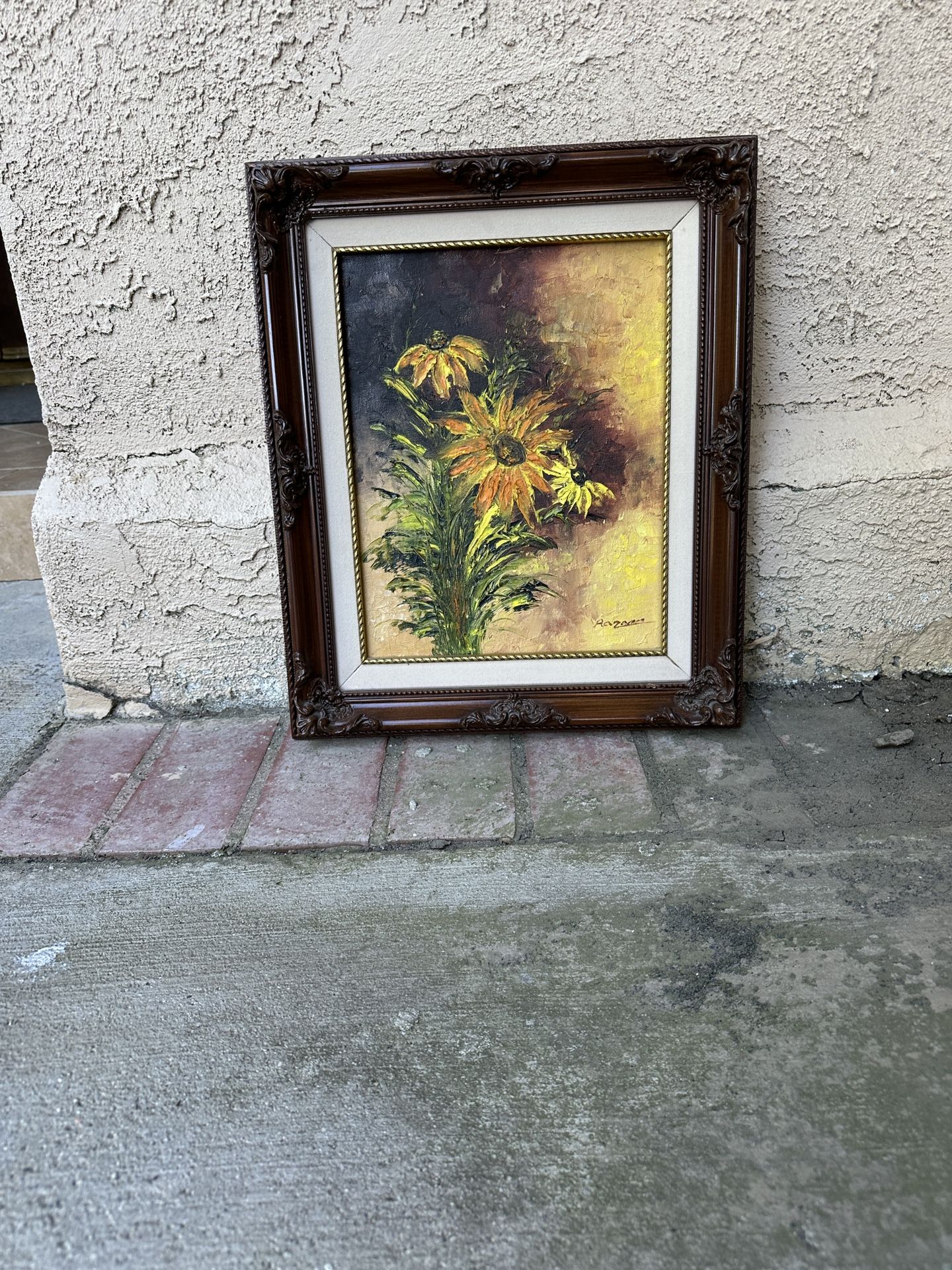 Frame And Oil Painting Original