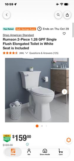 American Standard Rumson 2-Piece Elongated Toilet White
