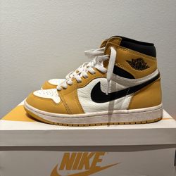 Jordan 1 Retro High OG Yellow Ochre/Black-Sail SIZE 7 Men
