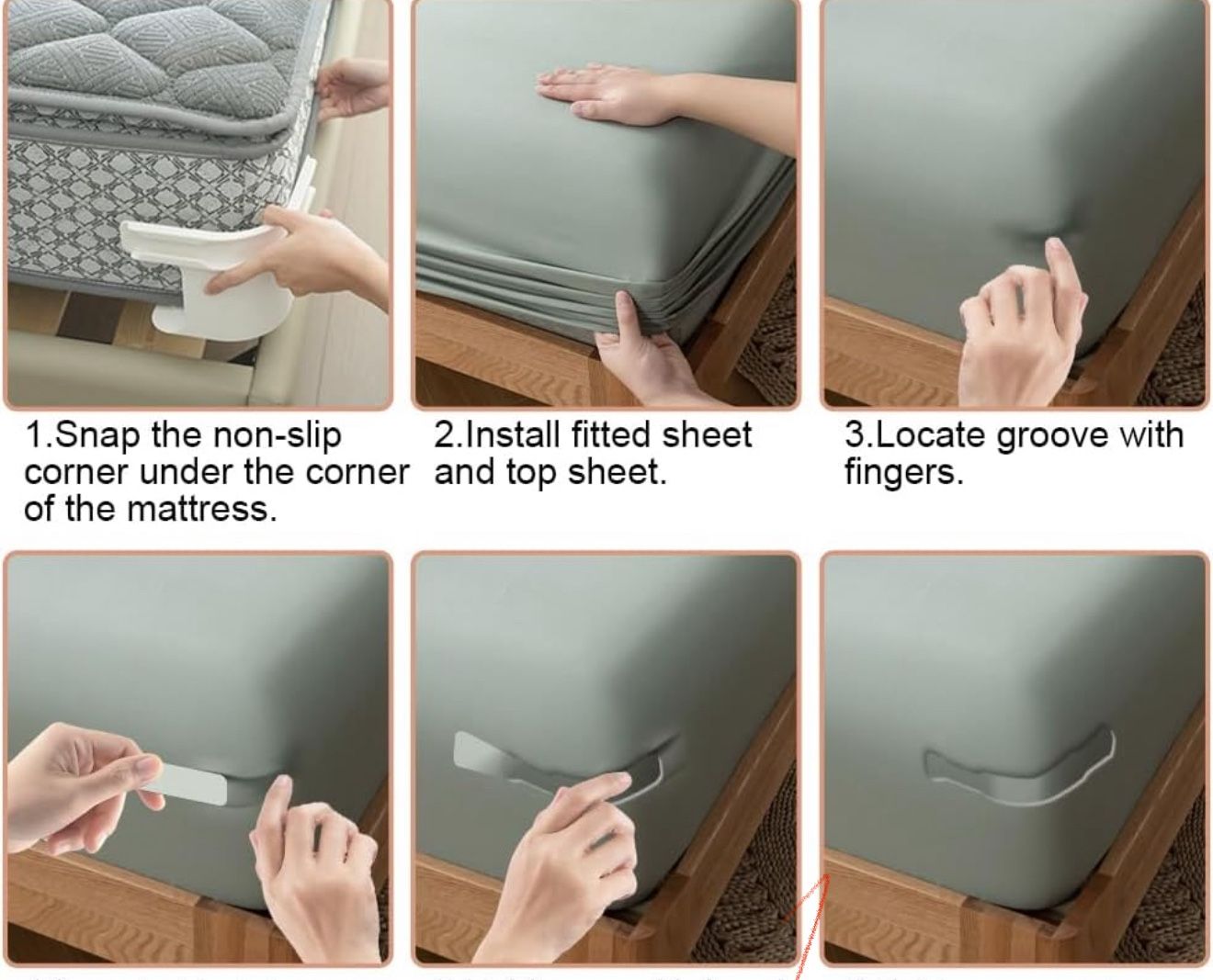 Lock Sheet Holders Set - 4 Pack Bed Sheet Holder Secure Bed Sheets Firmly in Place, Heavy Duty Bed Sheet Holder Corner Fitted Sheet Straps Fit All Mat