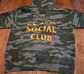 Anti Social Social Club _ Hoodie  _ Fire Inside 2024 Camo - Size XL Brand New 