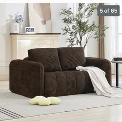 Brand New Brown Corduroy Love Seat