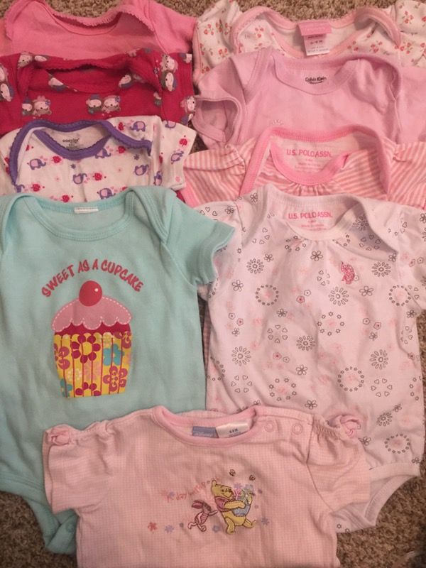 Baby girl clothes 6-9M onesie lot