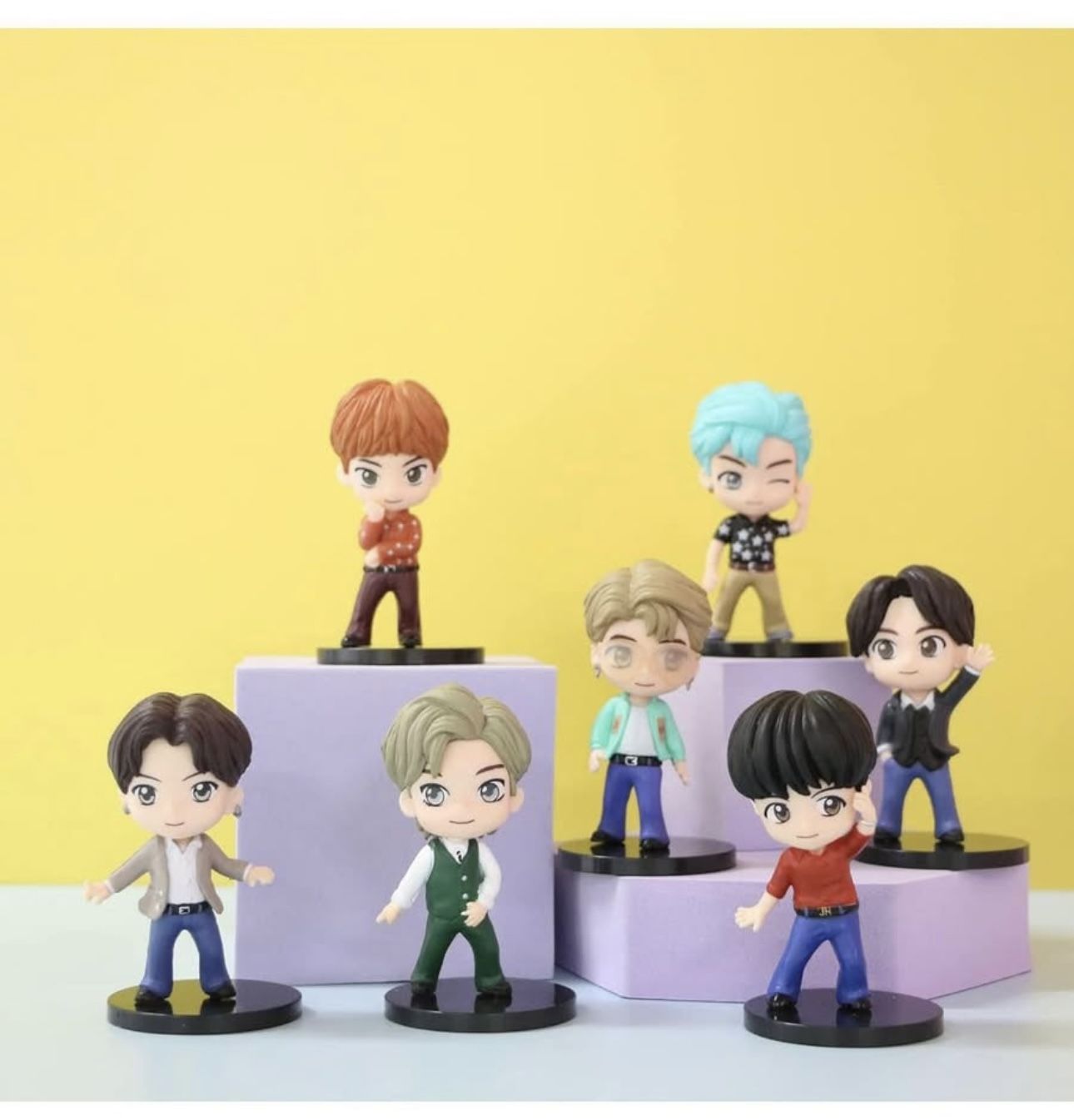 Kpop BTS Bangtan Group Cake Toppers Figure Set - 7PCS
