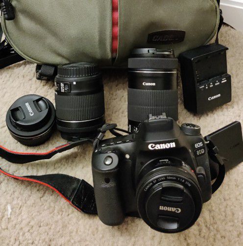 Canon 80D Camera /w 4x Lenses And Accessories EXCELLENT CONDITION 