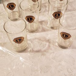 7 Lions Club Drinking Glasses