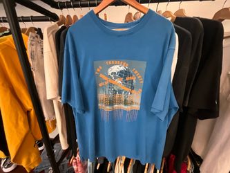 Denim Tears x Queens Museum Globe Graphic T-Shirt Blue Two Thousand Twenty Tee Size XXL