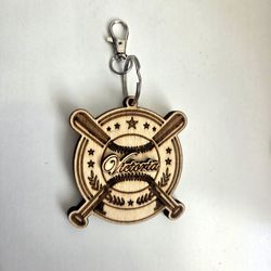 Personalized baseball keychain