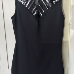 NWT Sequin sheer black mini dress small