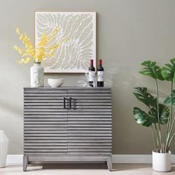 Retro Grey MDF 36 in. Sideboard Accent Storage Cabinet with Doors for Kitchen Living Room Entryway Apartment Wood Buffet