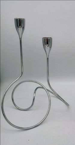 Black + Blum Loop Maison chromed Steel Double Candelabra