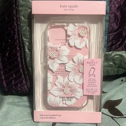 kate spade new york Protective Hardshell Case for iPhone 12 & iPhone 12 Pro - Hollyhock Floral Clear/Cream with Stones
