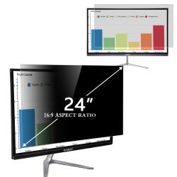 Computer Privacy Screen Filter For 24 Inch Widescreen Monitor, Removable Anti-Spy Privacy Shield, Anti-Glare Blue Light Filter, Anti-Scratch Protector