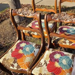 Vintage Walnut Chair Set