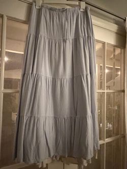 Light Blue Tiered Maxi Skirt - small