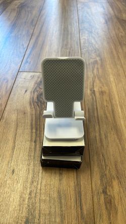 Adjustable Foldable Phone Stand - White and Gray