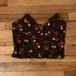 Brown Floral Corset Styled Top